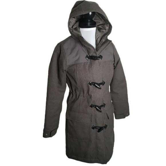 Merrell Haven Gray Wool II Parka Duffle Coat Grey Jacket Toggles Warm Size XXS - Picture 1 of 15